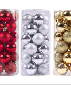 聖誕球-亮面/霧面/金粉混合款(24入)