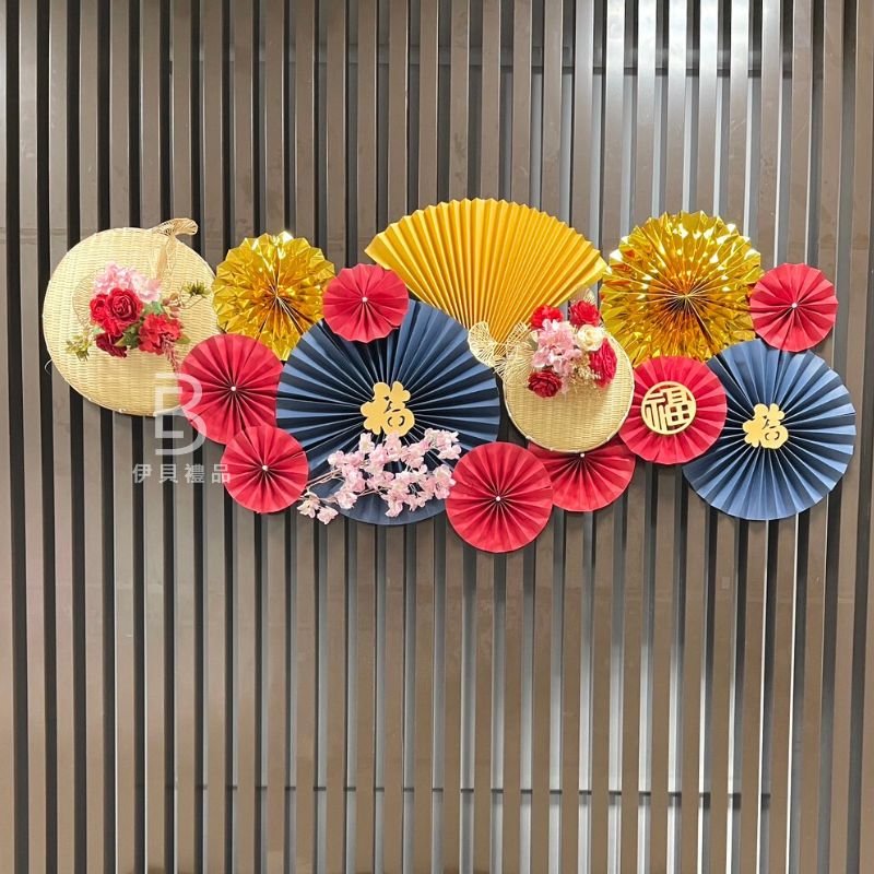 新年裝飾品 紙扇花